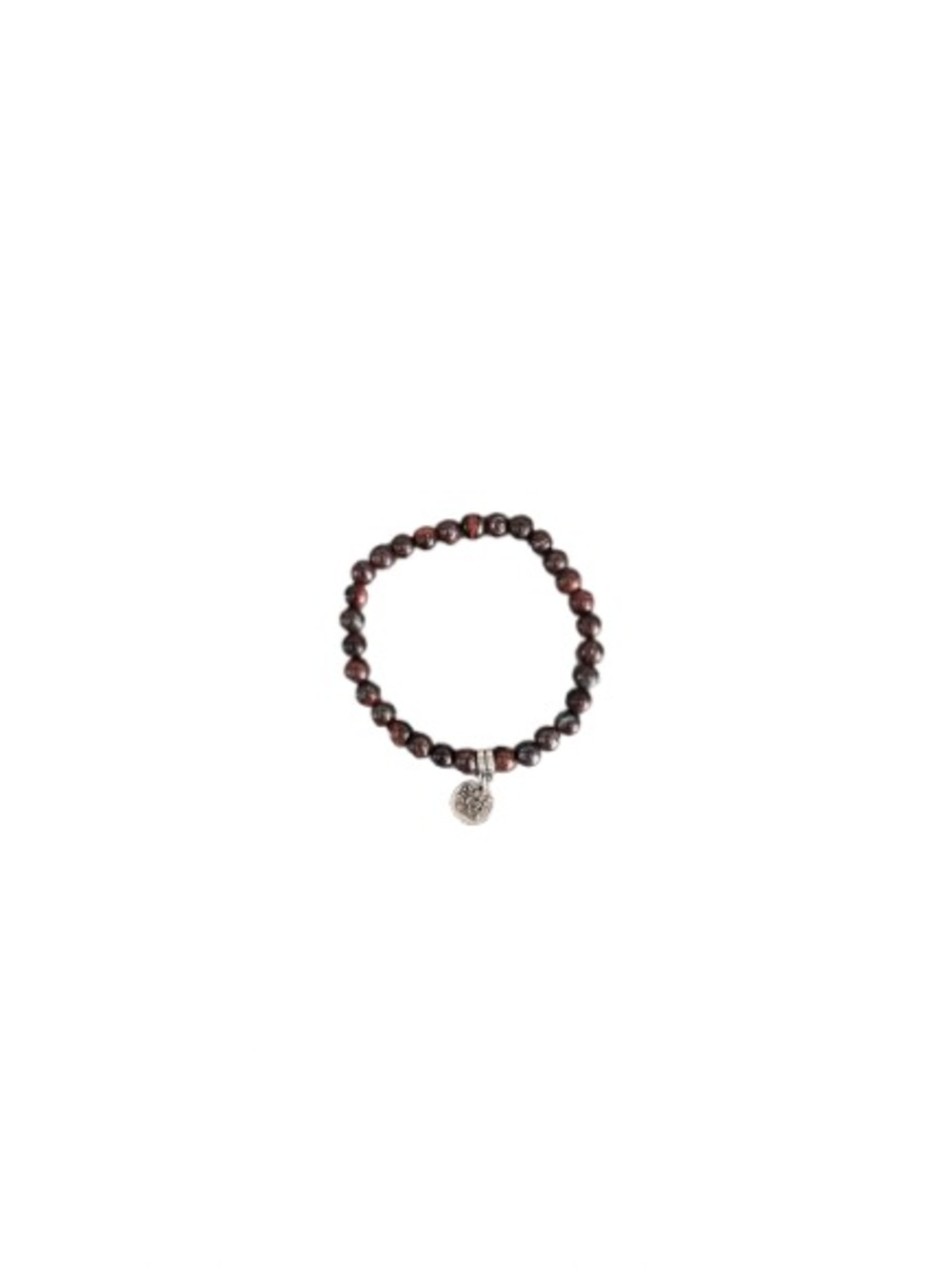 Beaded Tiger’s Eye Bracelet with Silver Charm